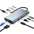 Pro,Air HDMI, USB Ports 4K Multi-Port PD100W 3.5mm Kidsol Station Docking 11-in-1 Gigabit A*4, VGA,Type-C Lenovo Laptop Dell MacBook LAN,SD,MicroSD,Compatible C HP with with Power,USB