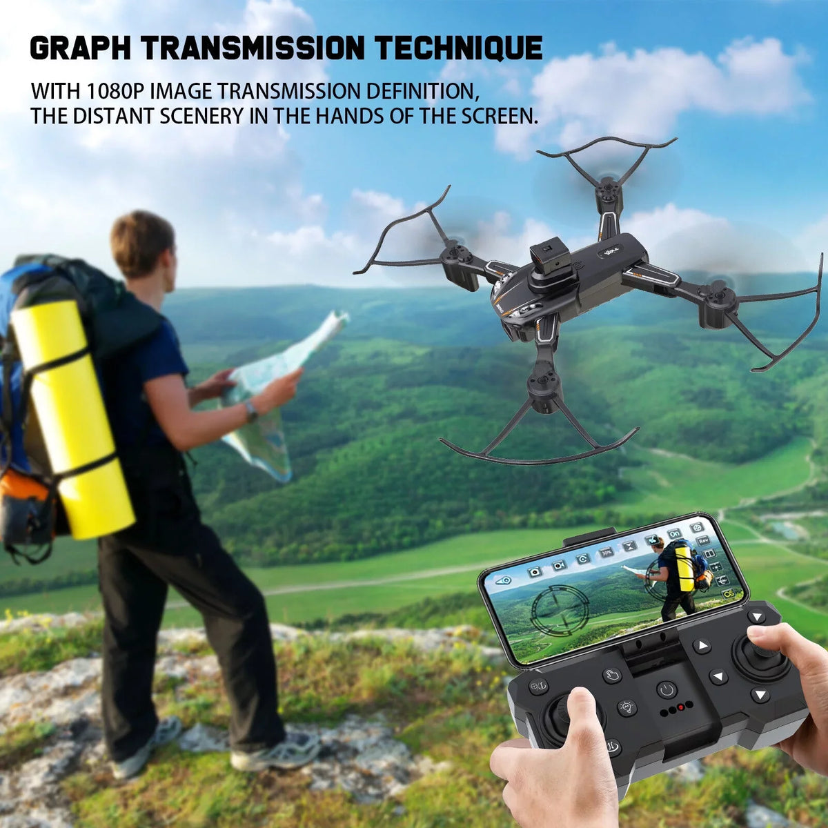 HD 4K with Camera Quadcopter Design Avoidance JLLOM Dual Foldable and Technology Drone Obstacle -