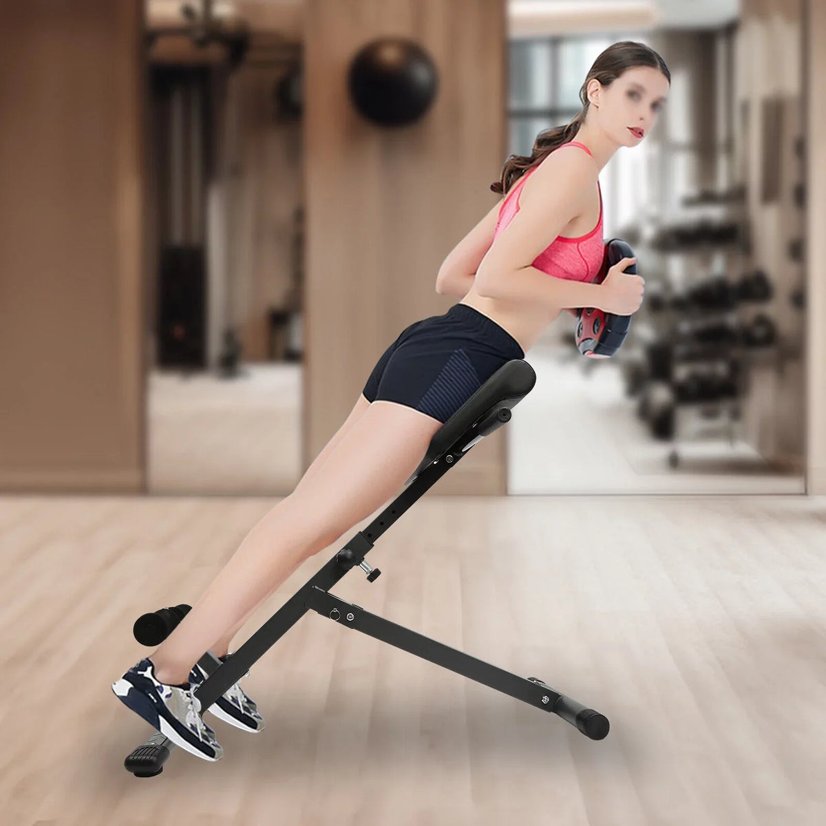 Chair 330 Home Bench Extension Machine Workouts 5-Level lbs Black up for Gym Adjustable Sit Roman