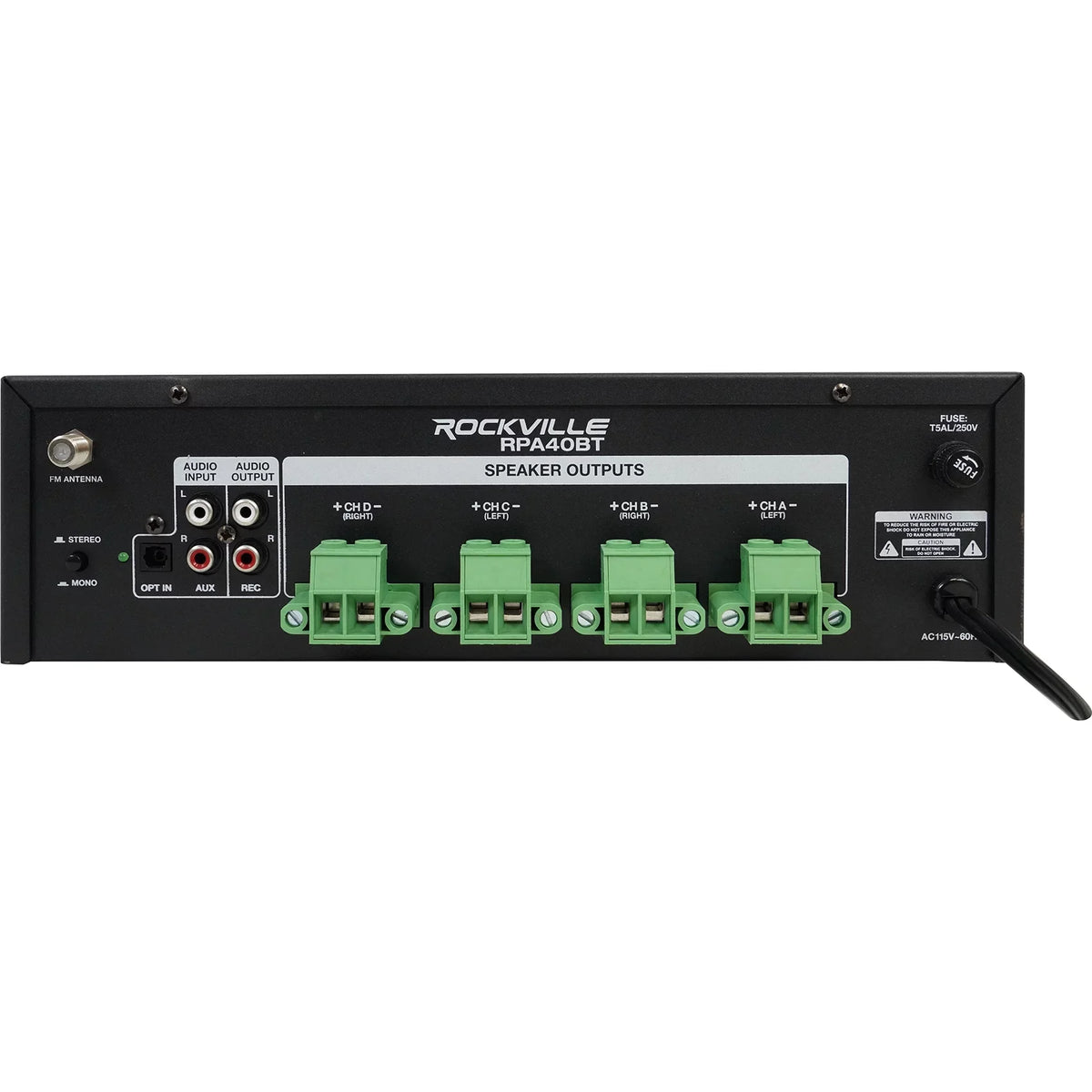 White 4-Room Wall Rockville Speakers Audio Home RPA40BT Receiver+(8) Cube Kit