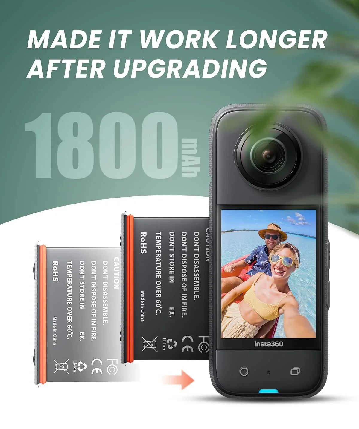 for Slots Camera Station Insta360 Charging Battery Misro & x3 Battery SD 1800mAh 2 Card Station Charger High Channel Capacity, One with