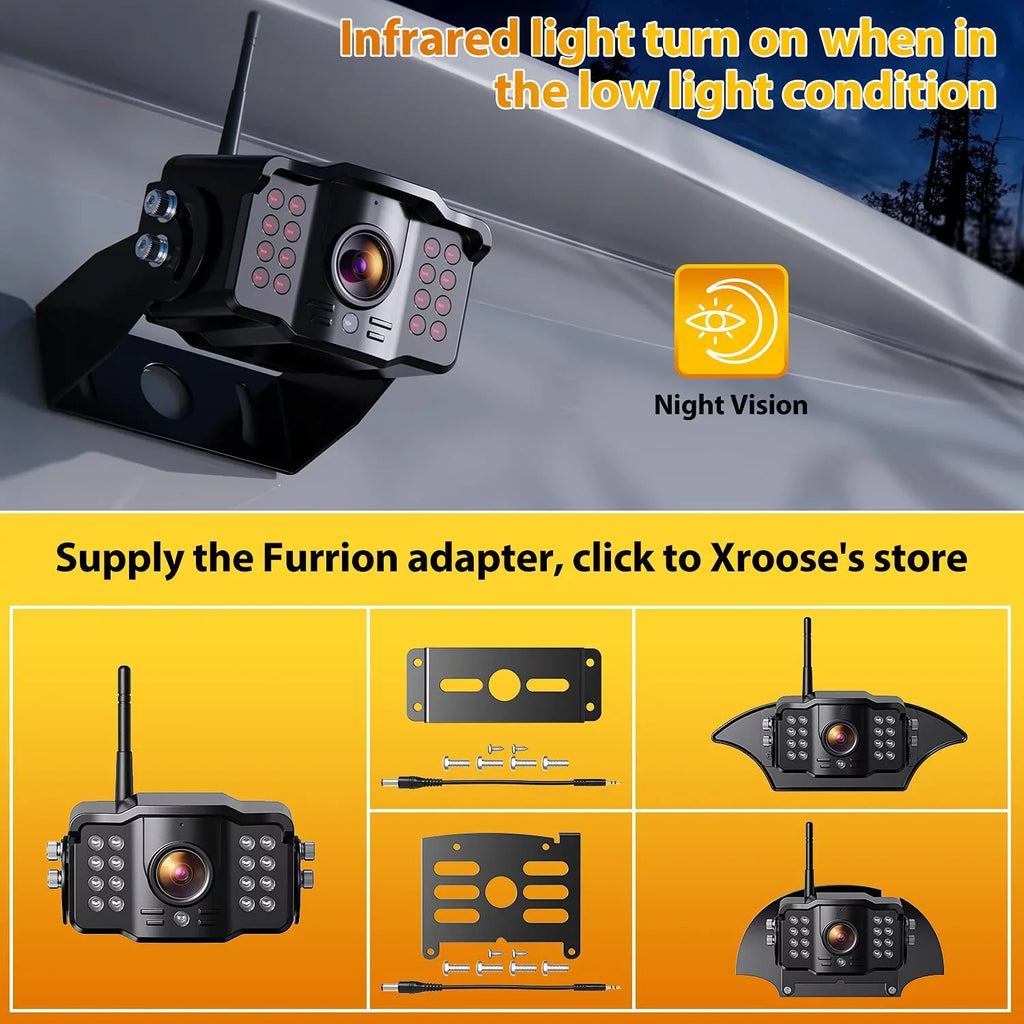 DVR Wireless Trailer, Camper, Pickup Monitor Xroose for RV 7” Rear + Range Button Camera Backup Long View Truck Extra 1080P with Signal Touch Camera CM1 Monitor Kit Recorder Motorhome for