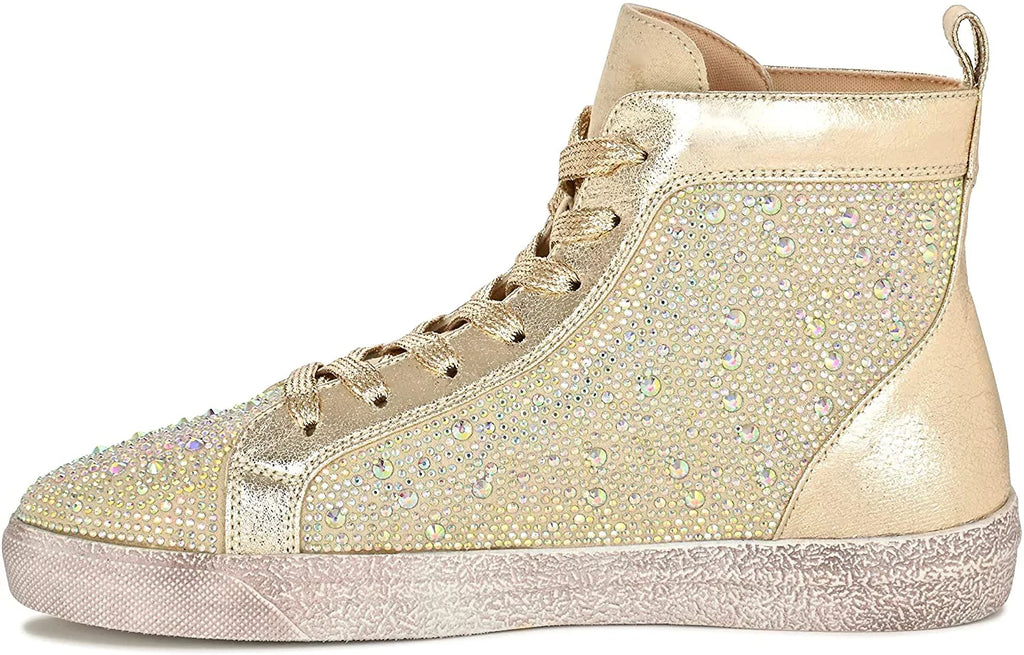Rhinestones Athletic with Top Union Gold High Foxy Fashion 9 Sneaker Ninety