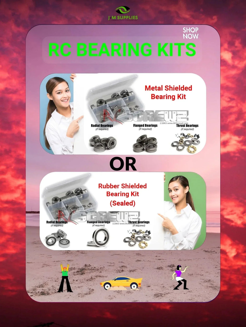 Kit Metal - Durango for Team Car Set RCScrewZ Complete DESC410R/V2 Shielded durg004b RC Bearing