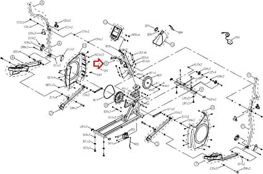 EP533 Elliptical Console Works Set W Horizon CE4.1 Mast - Fitness