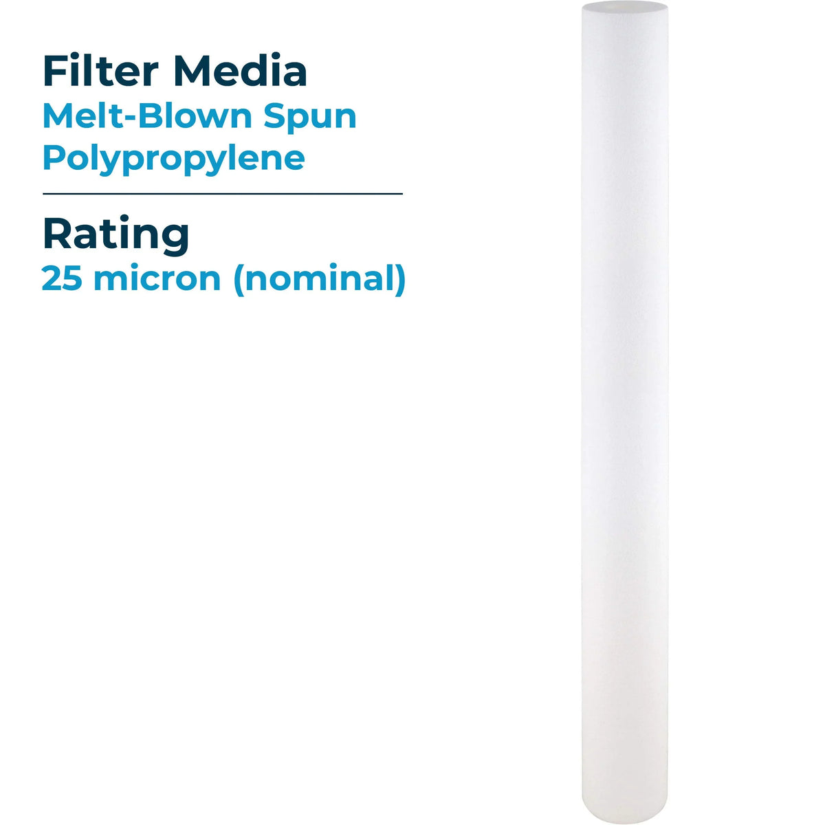 Water Spun Filter P25-30 SDC-25-3025 25 20) Polypropylene 30x2.5 of SP-P25-30 Cartridge 155224-43 Micron (Case Sediment SpiroPure Melt-Blown