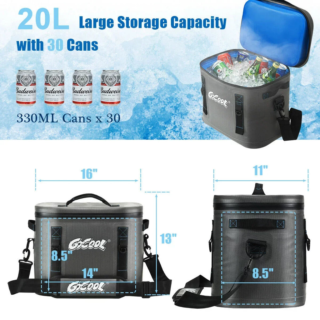 Bag Water-Resistant Cooler For Portable Cans Leak-Proof 30 Picnic Soft Insulated Gymax