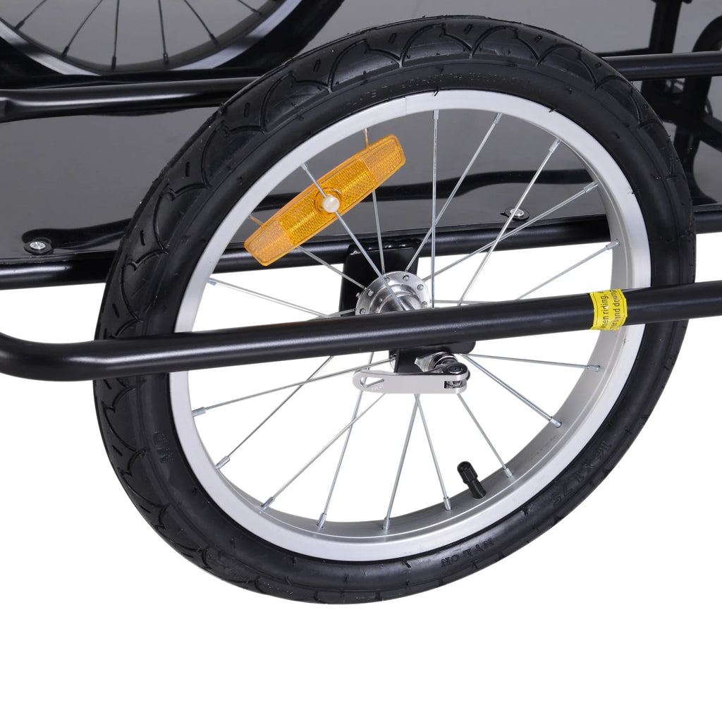 Hitch- 88 with Post Seat Bike to Trailer up Aosom Lbs. Cart Black Cargo Folding