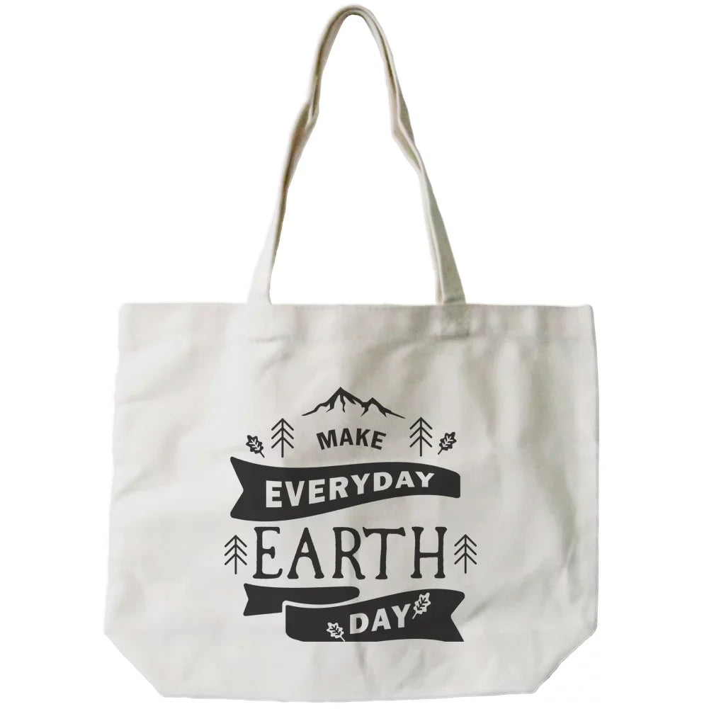 Natural Cute Canvas Make Canvas for Bag School Tote Earth Book Everyday Bag Day