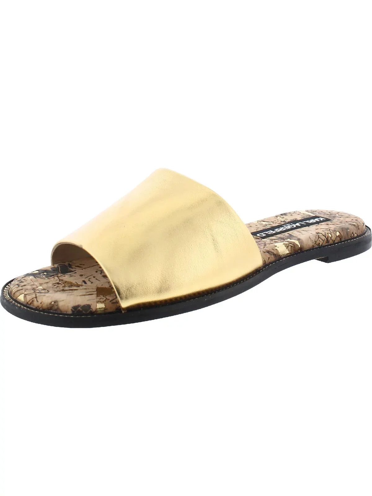 Lagerfeld Womens Cork Paris Flat Leather Sandals Karl Gloria