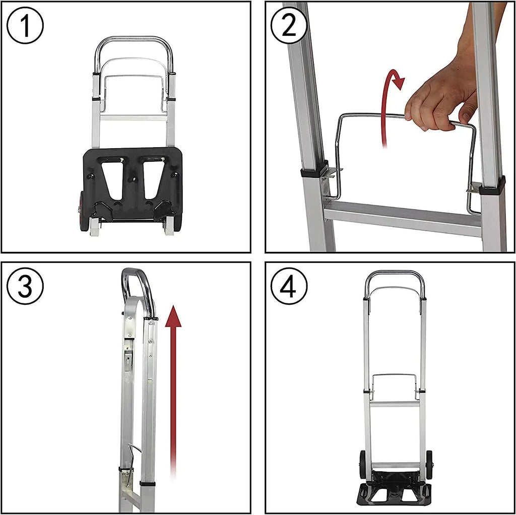 Luggage and Rubber Duty Travel, Wheels Foldable with Truck Portable Industrial Shopping or Cart Trolley Compact Aluminum Handle Hand Telescoping Heavy for