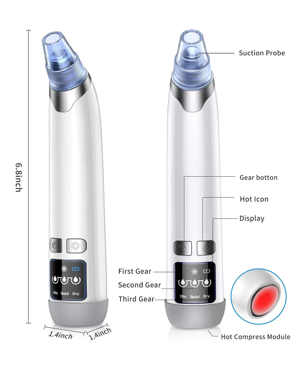 Face Face Rechargeable USB Blackhead Remover Electric Cleaner Vacuum Nose for Suction Blackhead Women Pimple Ansten Pore kit Facial Blackhead Men Sucker Cleaner Vacuum Remover Pore Pore