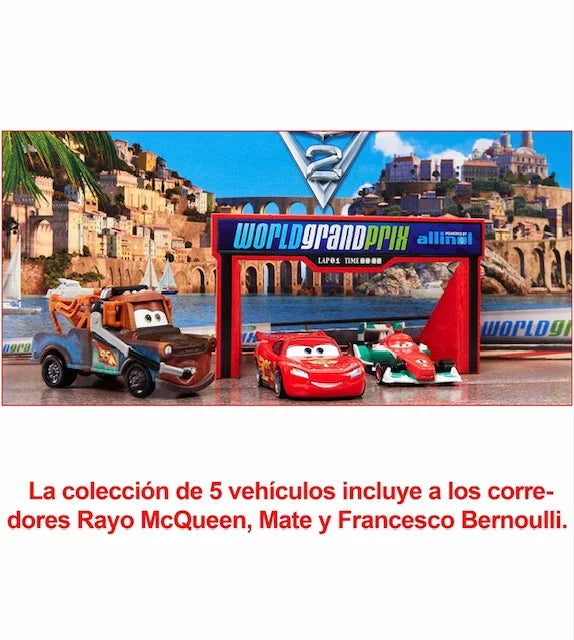 of & Collectible Vehicle Inspired Cars Gift Grand Pixar 5 Tool 2, Prix by Disney Kids Movie 2 from Cars 3 Set Up Ages Cart & & for Years World 5-Pack and Collection, Character Old Fans The The Cars