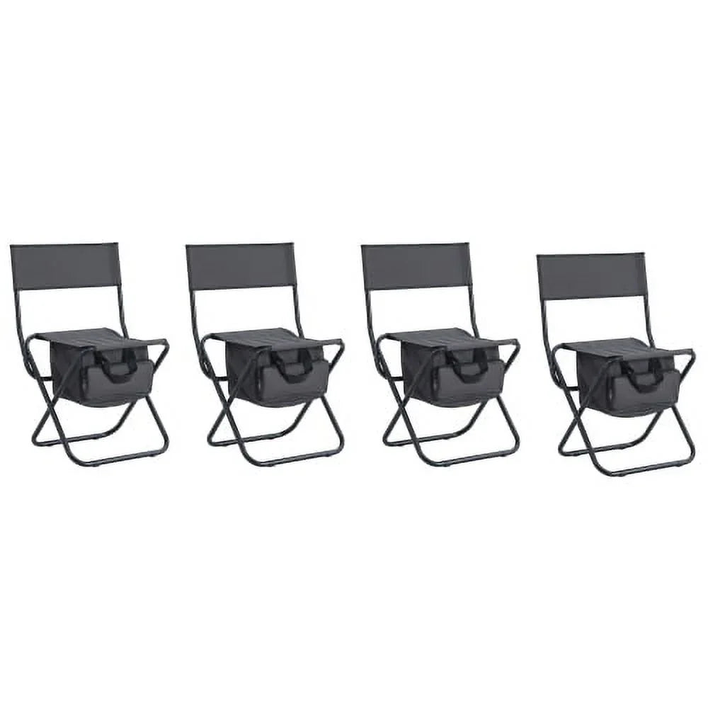 Outdoor Party, 5, Camping, Patio, BBQ, Picnics, Folding of Indoor, Table and Chair for Set Outdoor Black/Gray Beach,Backyard, Set