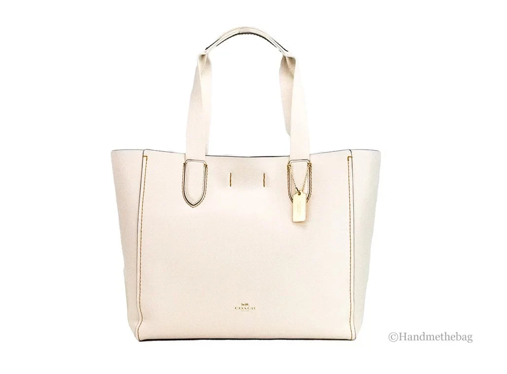 Tote Pebbled Coach Bag (58660) Chalk Handbag Shoulder Leather Derby Purse