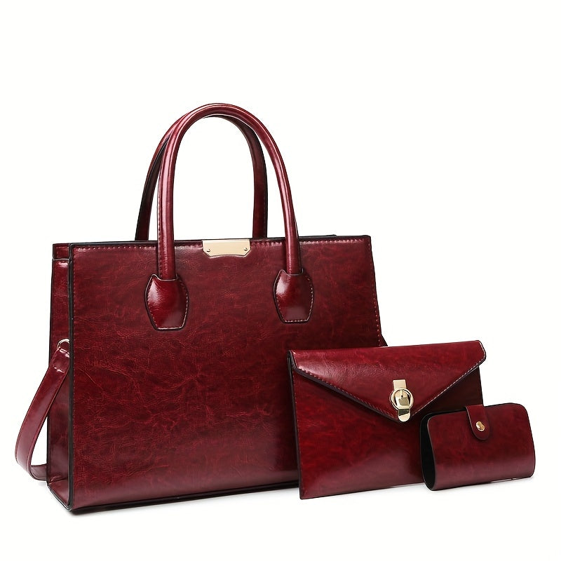 Top Tote MICHROE Handbag Set Vegan Vintage Purse Women‘s & Handle Shoulder Satchel Bag Luxury Crossbody Bag