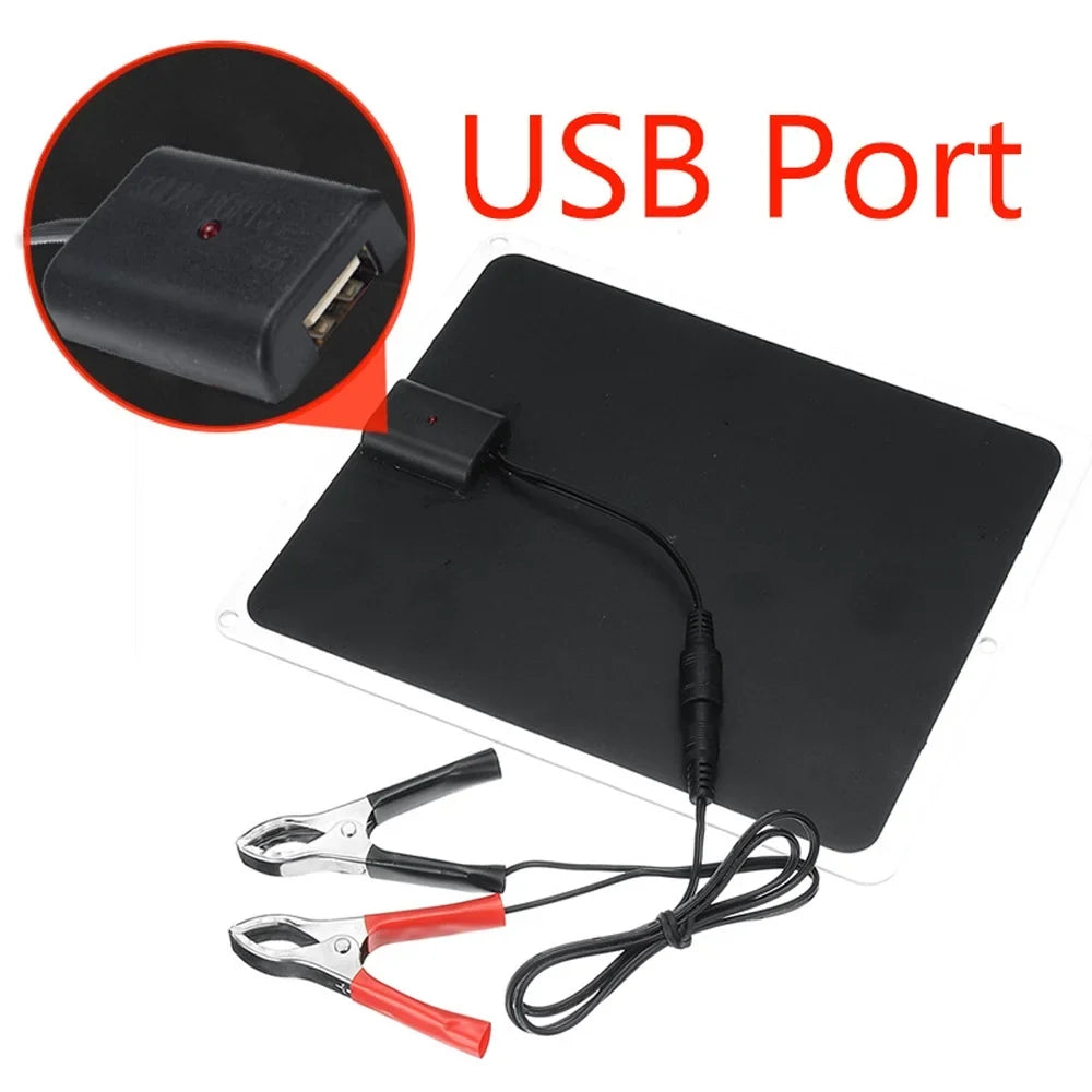 20W USB and Htovila Silicon Recharging Solar Portable Camping, Hiking, Panel Monocrystalline for