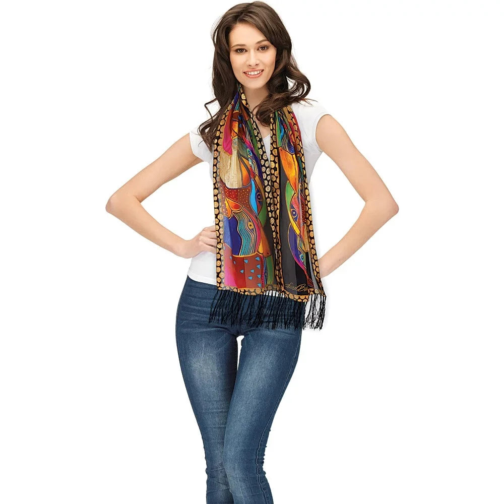 Family Laurel Feline Scarf Burch Silk