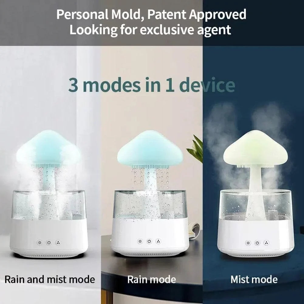 Mist, 450ml Light, 7 Bedside Cloud Relax Humidifier CJC Essential Drop Aromatherapy Rain Colors Diffuser Fountain Desk Sleep Oil LED Water