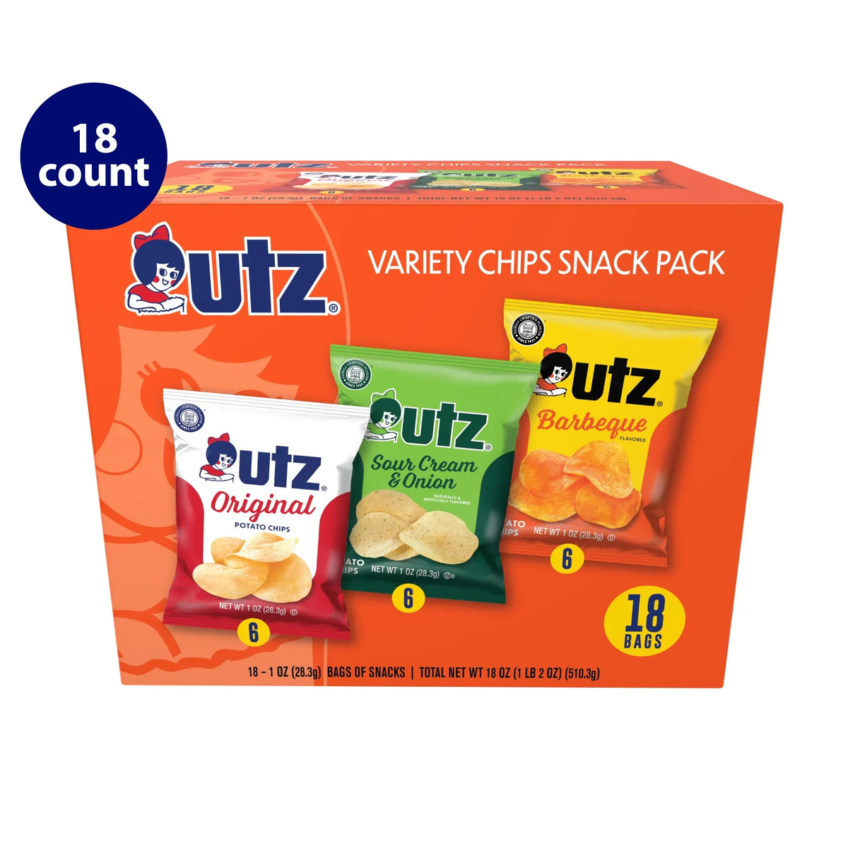 Potato 1 Count Gluten-Free, oz, Pack, Pack, Chips, Chip Variety Utz 18