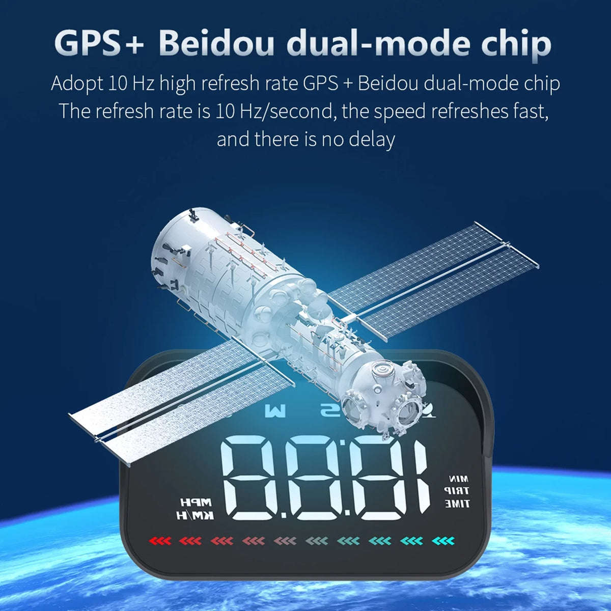 Pinnaco Alarm GPS Digital Display with Speedometer Car Overspeed Heads-Up Speedometer for