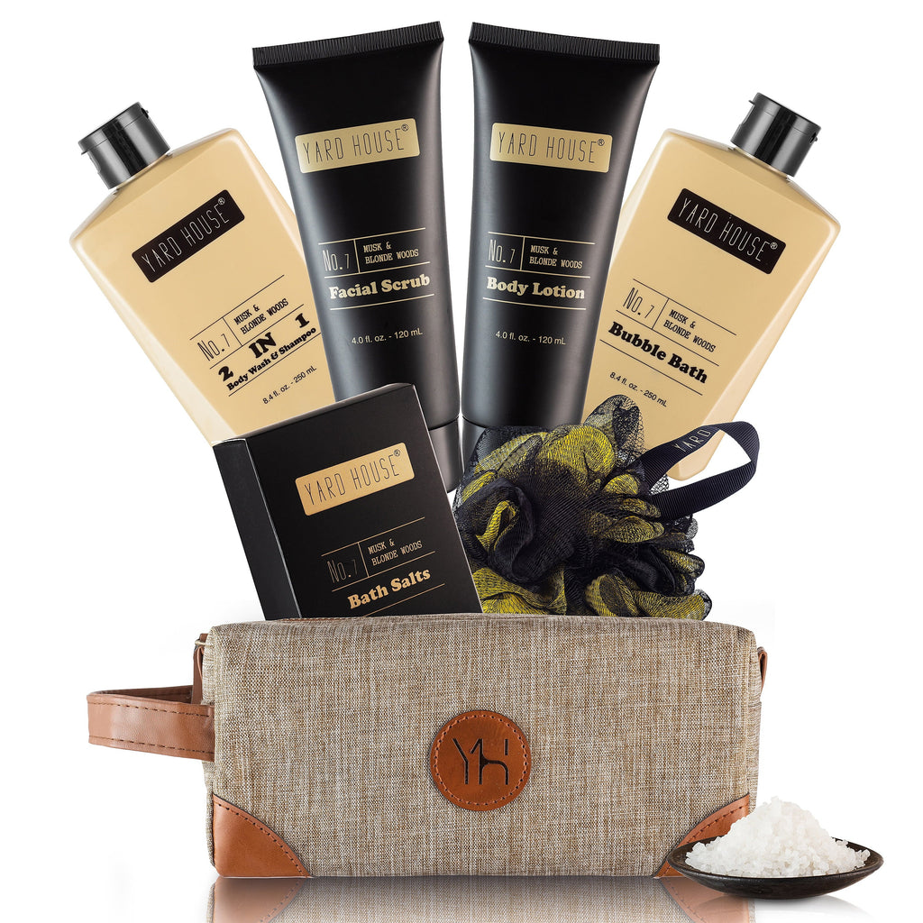 Bath Blonde Spa Gifts Lotion, Size Bath and Wash, Gift Basket Facial Set Body - House Woods Shower Him Bubble Yard Bath, Puff Mens for Bag-Full Body Salts, Scented Luxury Musk Scrub, in and Toiletry