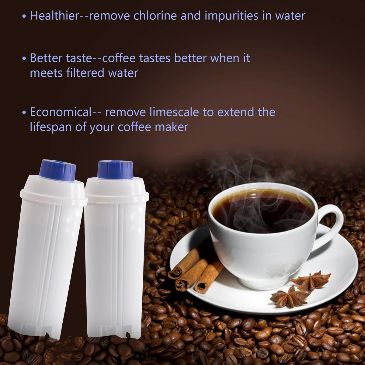 Filter Machine DSL Replacement Coffee C002 Filter Compatible with Delonghi 4Pcs Coffee Maker Filter Cartridge Filter Machine Water Replacement Coffee Coffee Maker for Accessory