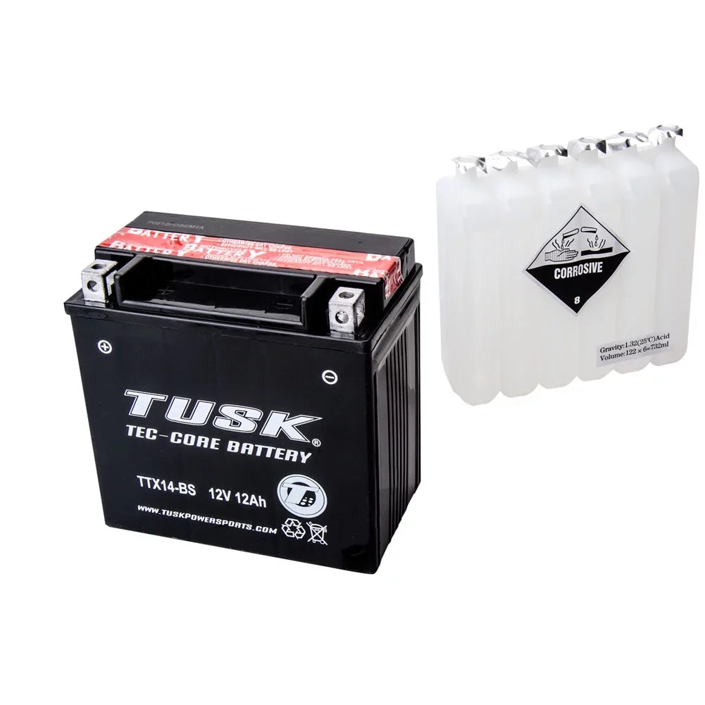 For Maintenance-Free (ABS) Battery with TTX14BS Tec-Core Acid 2007-2010 F800ST Tusk BMW