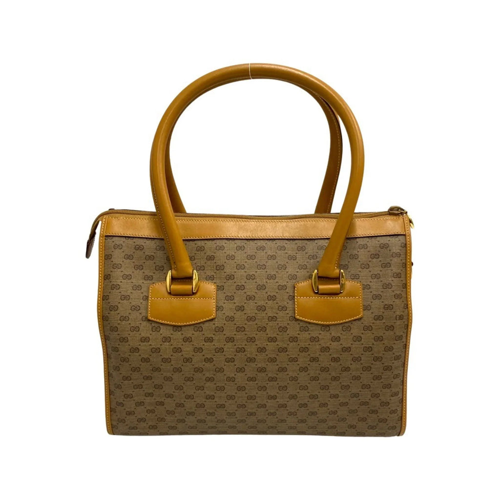 Shoulder Gucci Bag 2way Genuine (Good) Brown GG Leather Pre-Owned Vintage GUCCI Old Handbag Micro