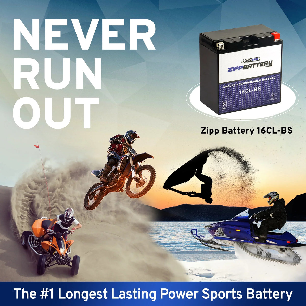 Battery Cc Years Yb16cl-bs Jet Zipp All All All for Polaris Battery Ski Models
