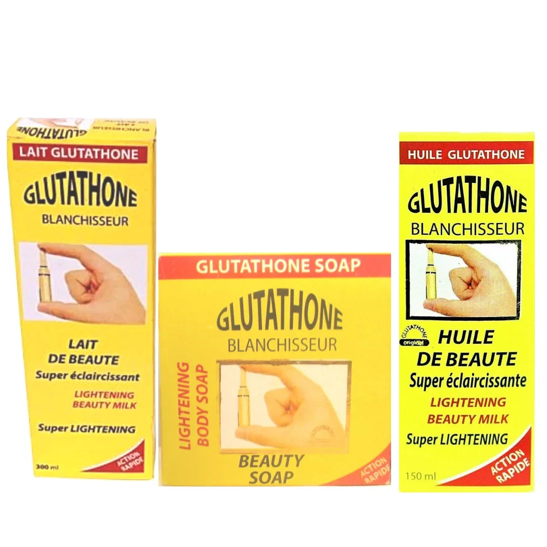 300ml Lightening Beauty Glutathone + + 400g Soap Super 150ml Oil Milk Lotion