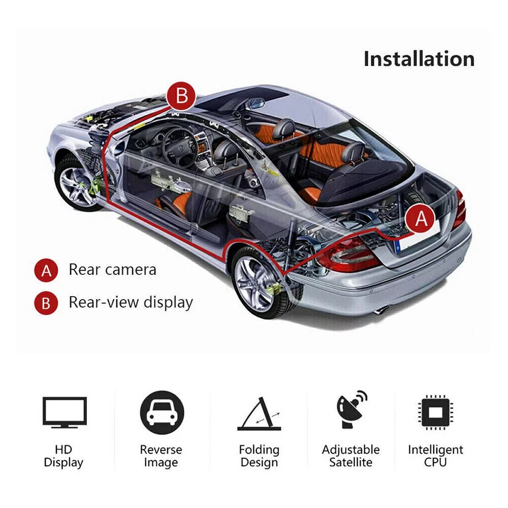 Camera System HD 4.3inch Car License Rear Parking Plate Reverse View Backup Monitor
