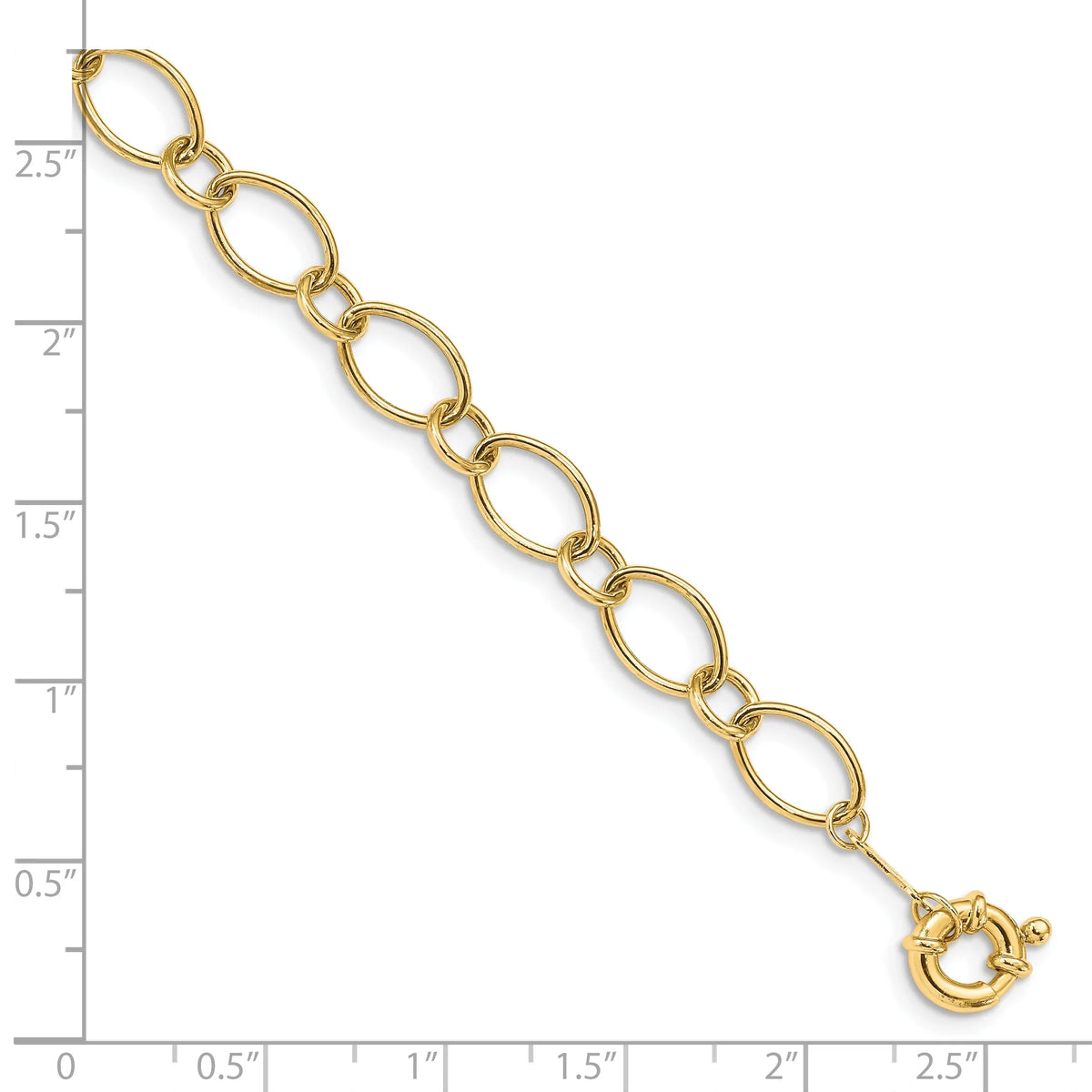 Gold 14K 7.5 in. Gold & Bracelet Oval Circles Yellow Finest Design
