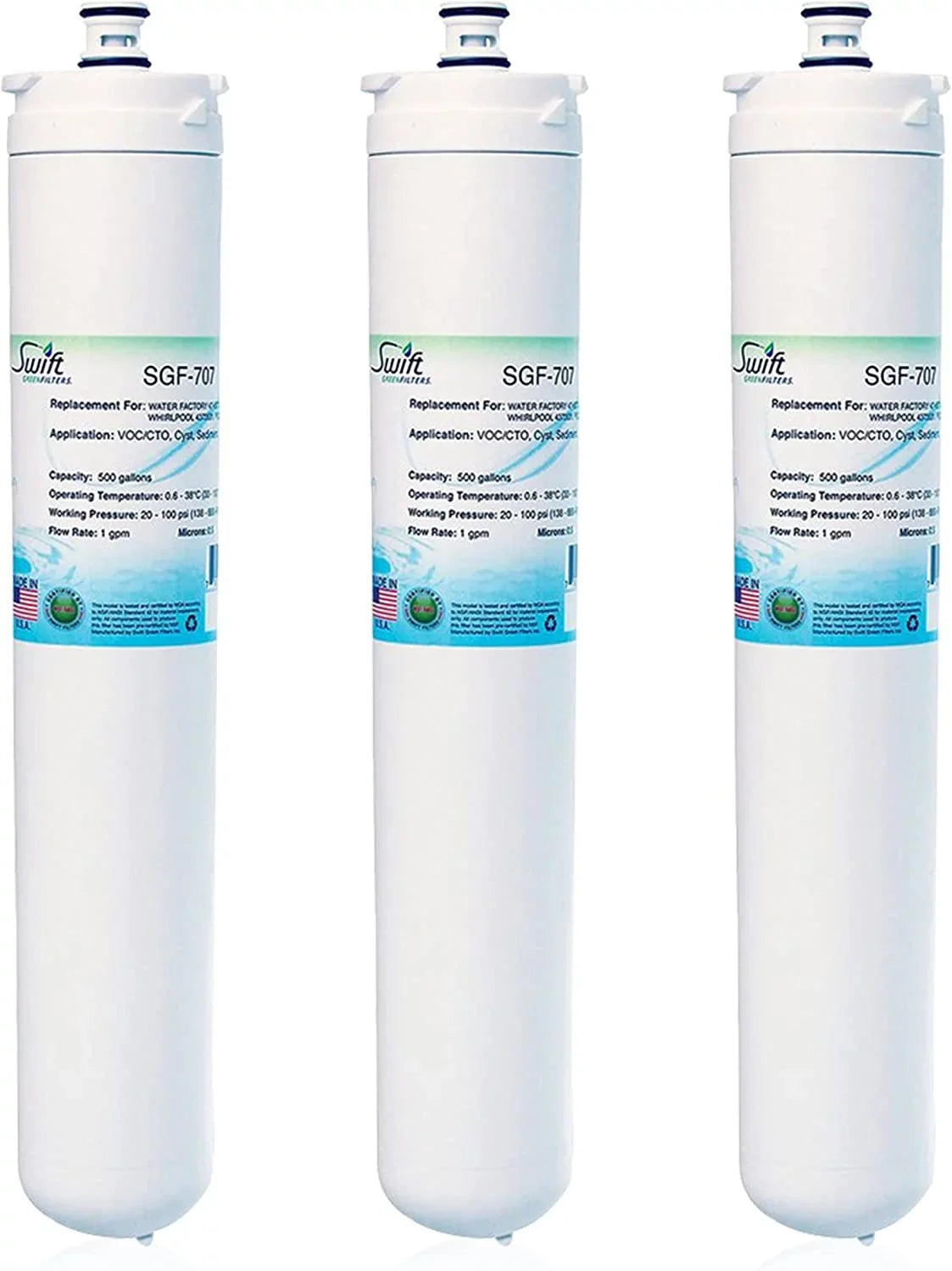 Swift Compatible Filter USA Filters Green in (3 Water SGF-707 47-55707G2,47-55707CM,4373531,PSQC-2 Pack),Made for Commercial