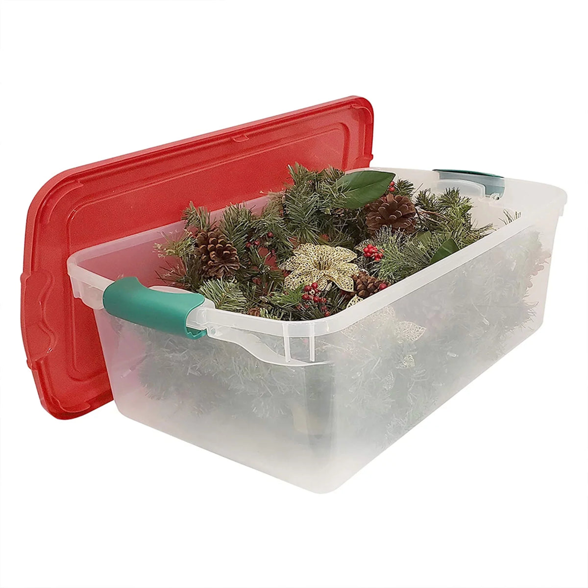 Quart Holiday Plastic Decor Pack with Latching 64 6 Lid, Storage Homz Bin