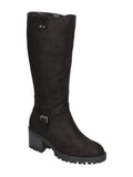 9.5 Padded Zip-Up Womens Shoes Goring Lug W VITA Round Buckled Black Heel Boots Strap Sole BELLA Side Block Pull-Tab Lorielle Toe