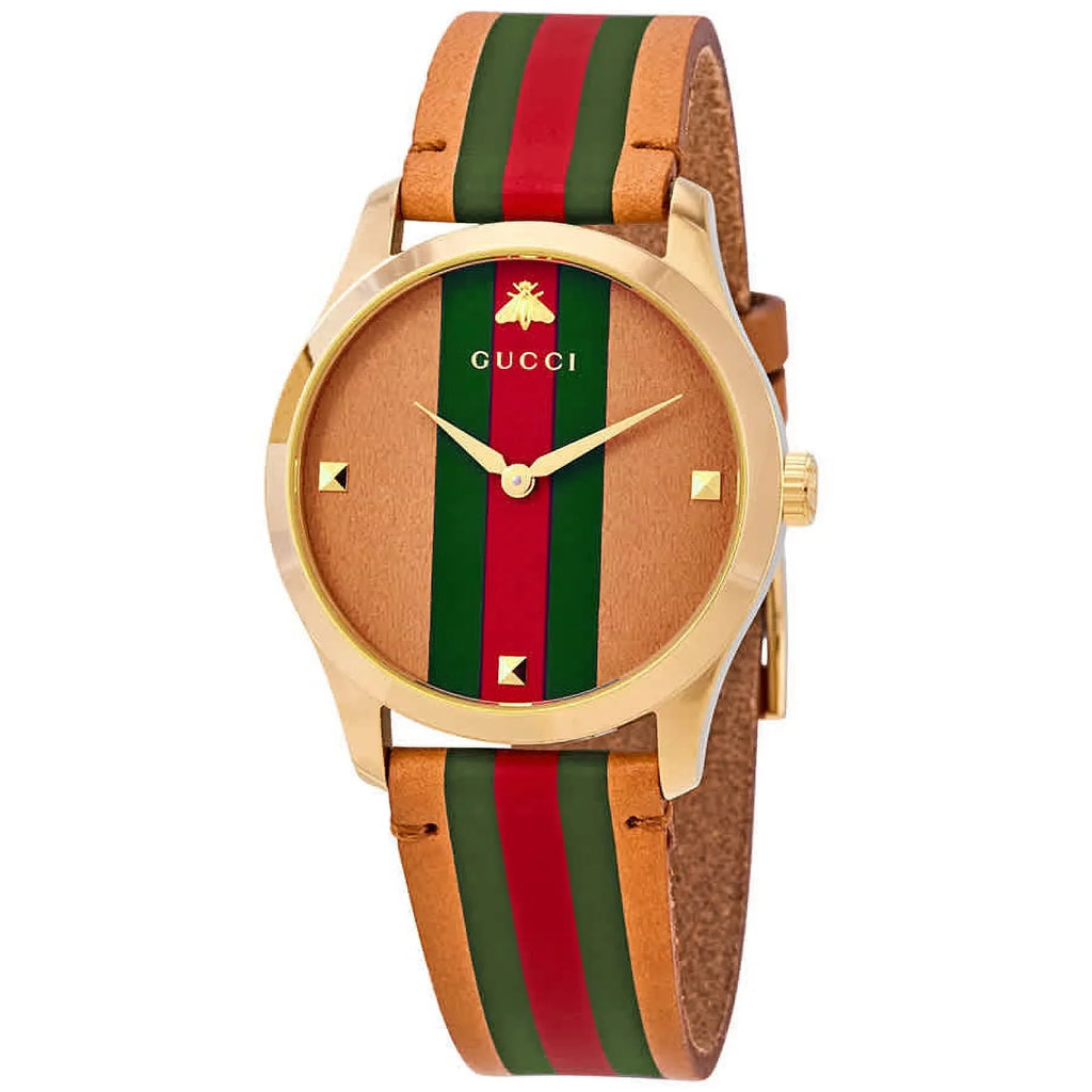 Gucci 38mm Men's G-Timeless Watch YA1264077 Leather 126 Three-Toned