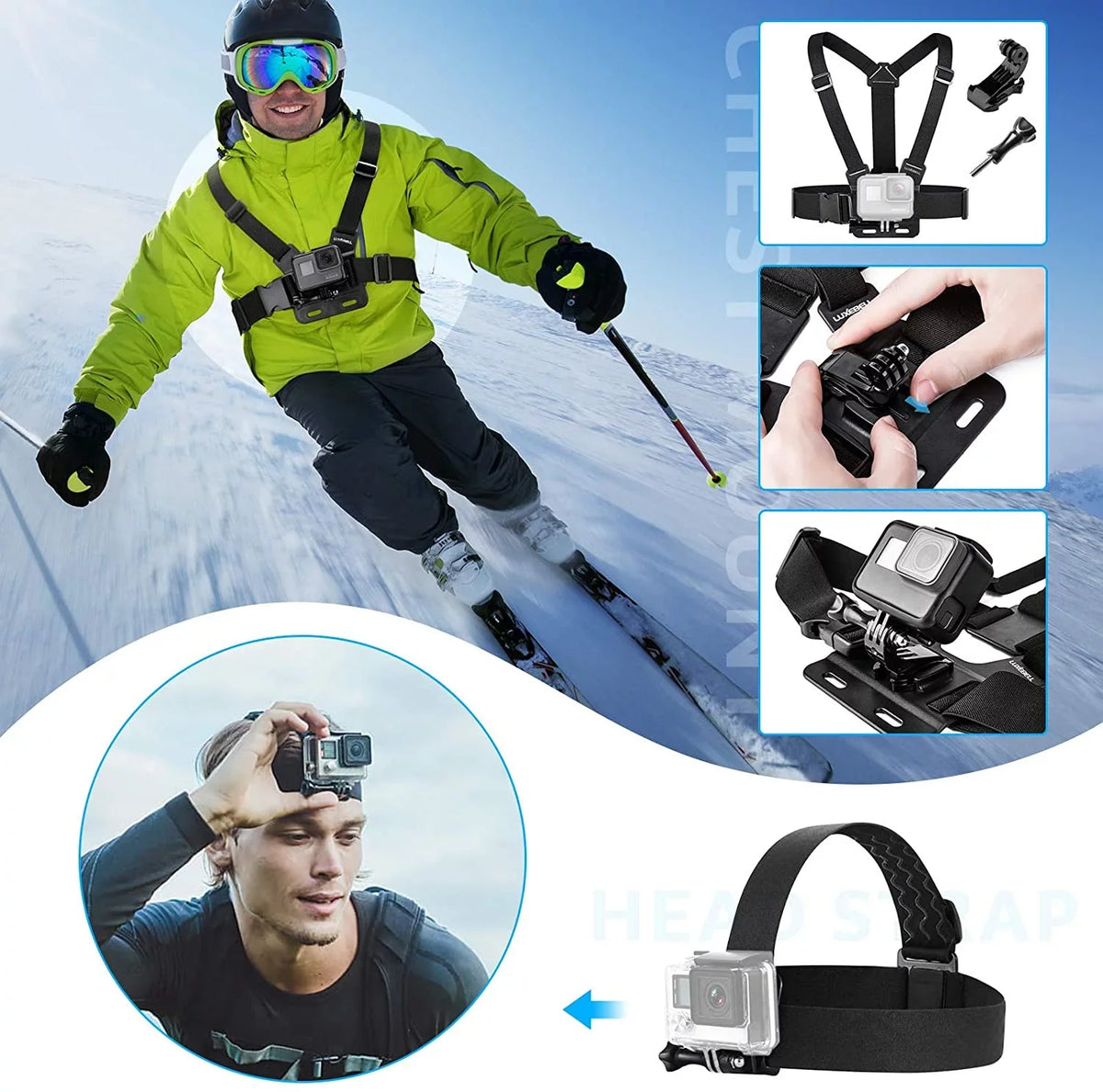 Accessories 4/3+/3/2/1 Camera AKASO 7 4K 5/Hero WiFi Action EK5000 5/Session GoPro 9 Hero for 8 Kit EK7000 6