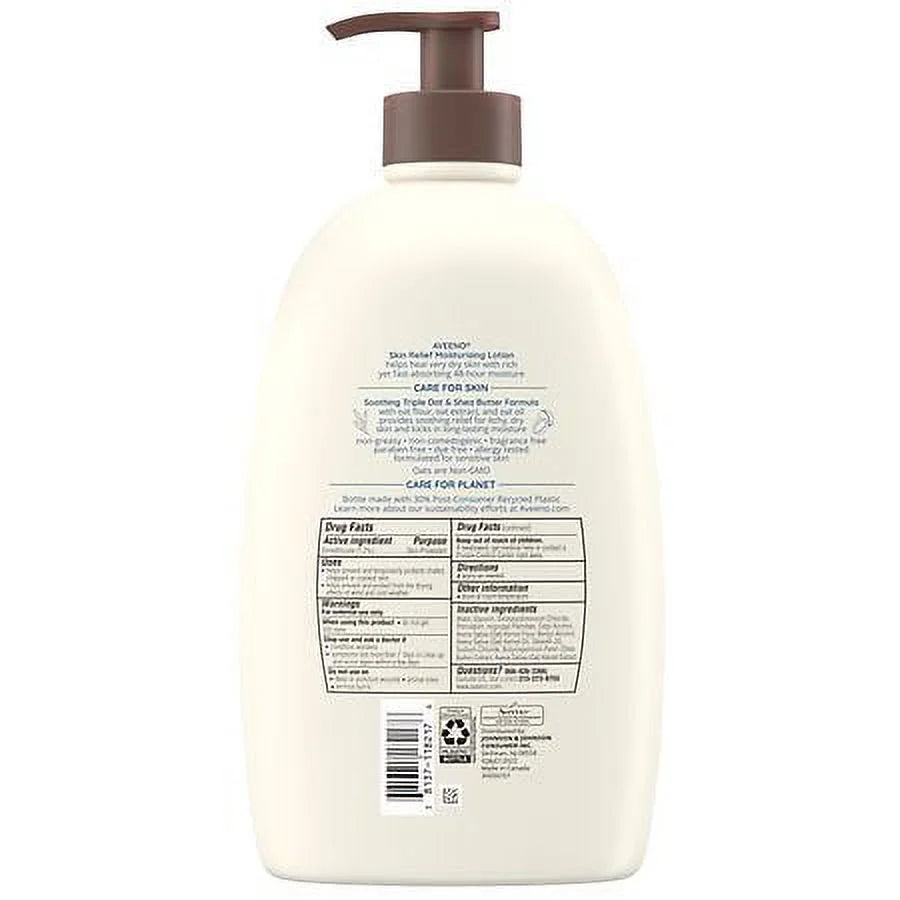 Pack Fragrance-Free 2 33.0 fl Skin Very Moisturizing Lotion for Aveeno of oz Relief Dry Skin