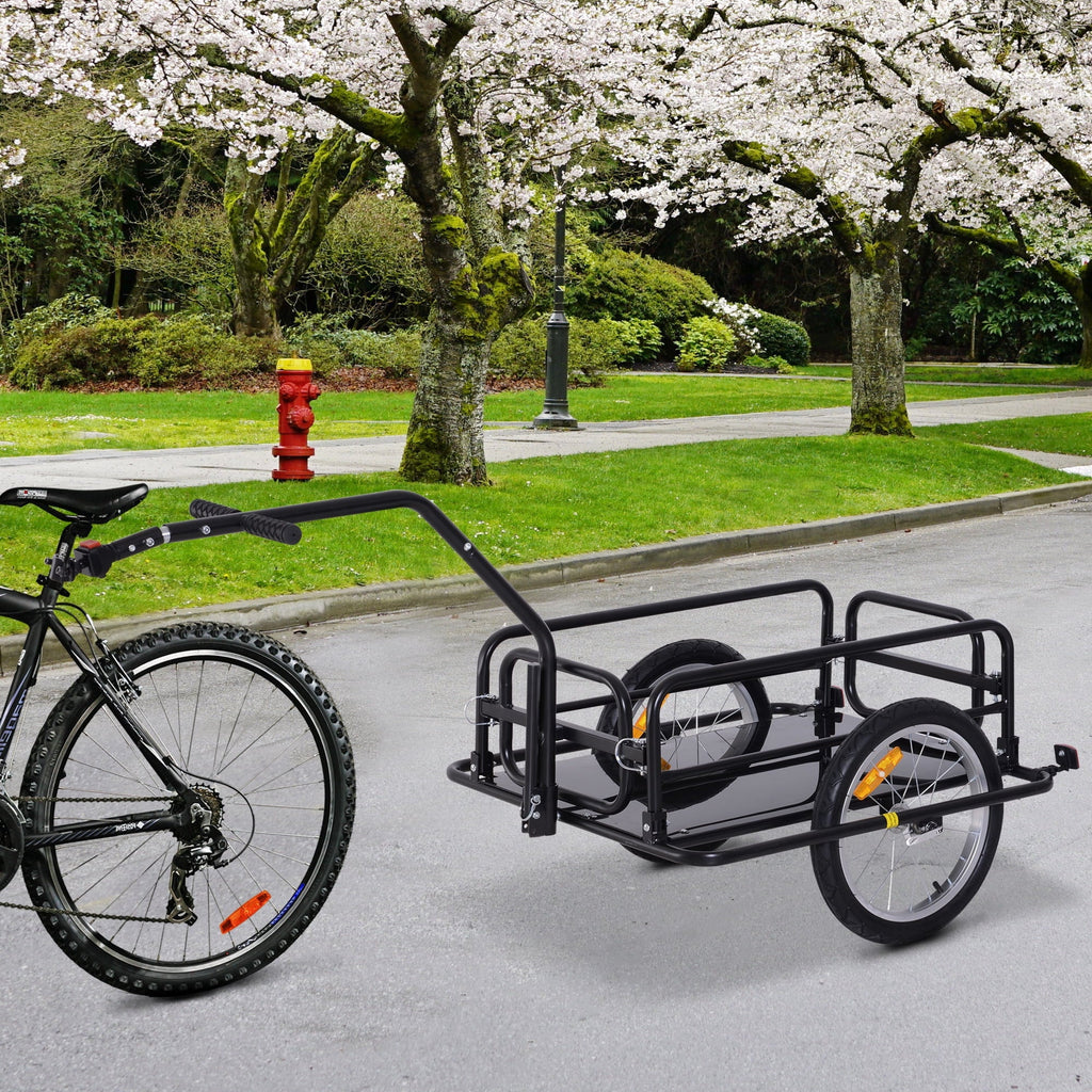 Hitch- 88 with Post Seat Bike to Trailer up Aosom Lbs. Cart Black Cargo Folding