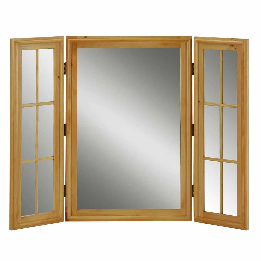 Mirror Renovator's Supply Windowpane | Vanity Vintage Pine Country Triple