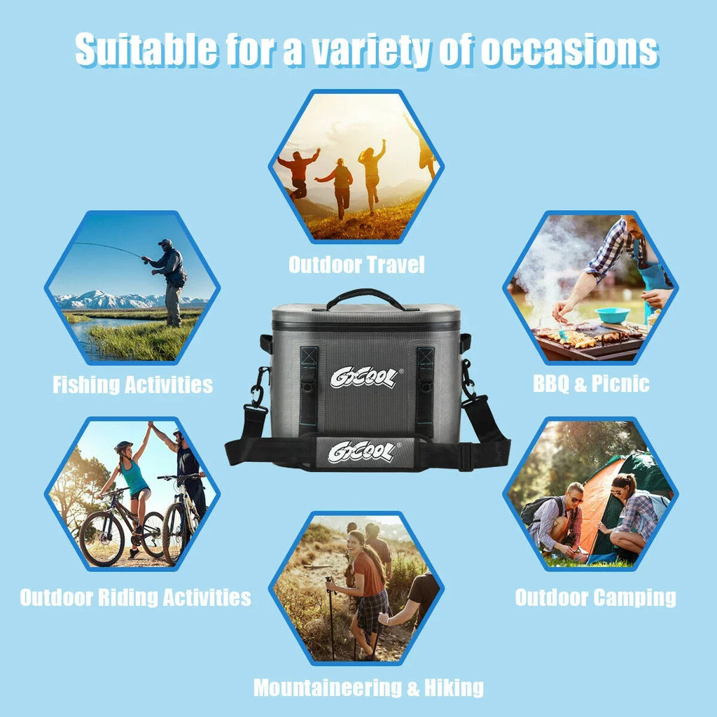 Bag Water-Resistant Cooler For Portable Cans Leak-Proof 30 Picnic Soft Insulated Gymax