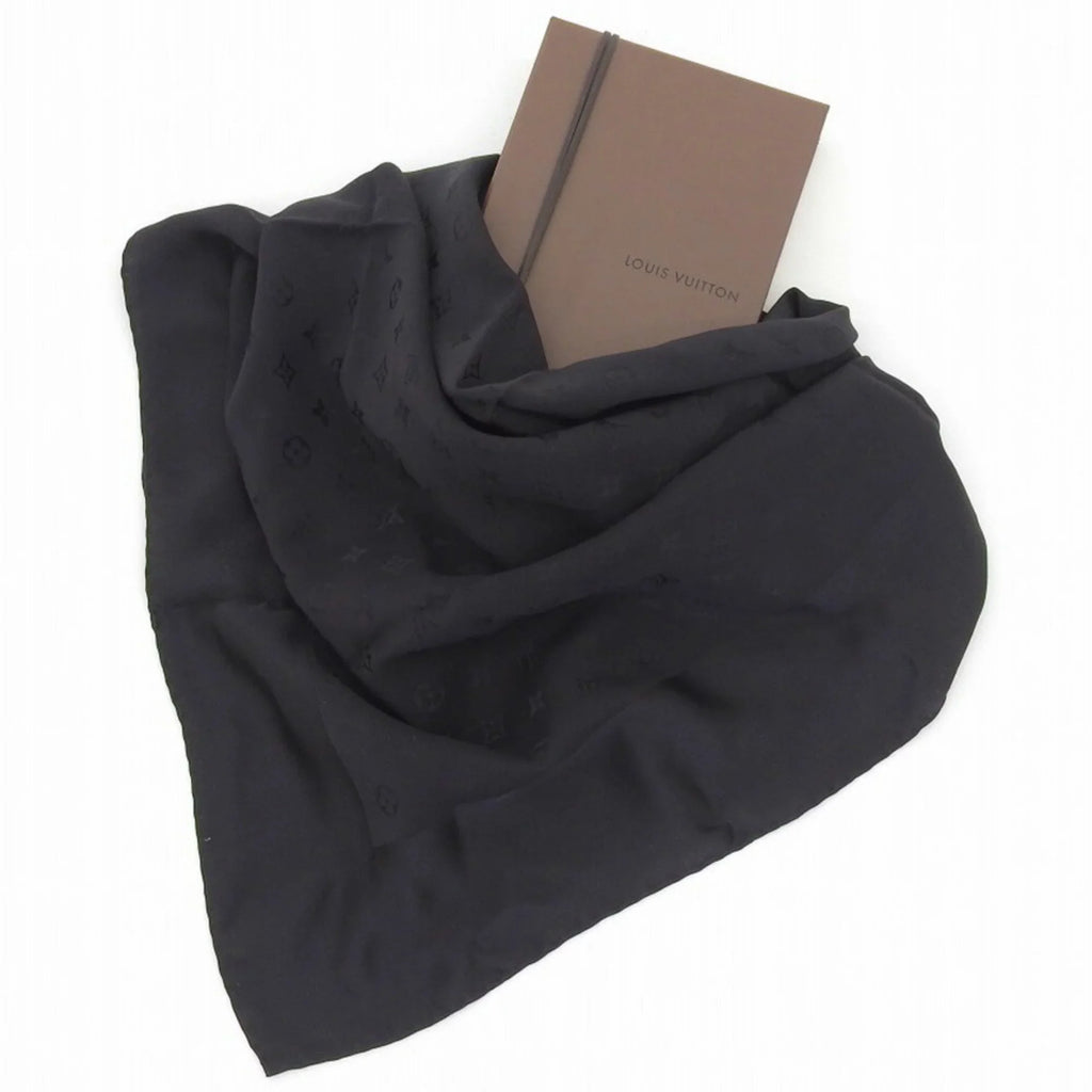 Pre-Owned silk black (Like scarf Louis LOUIS monogram VUITTON New) Vuitton