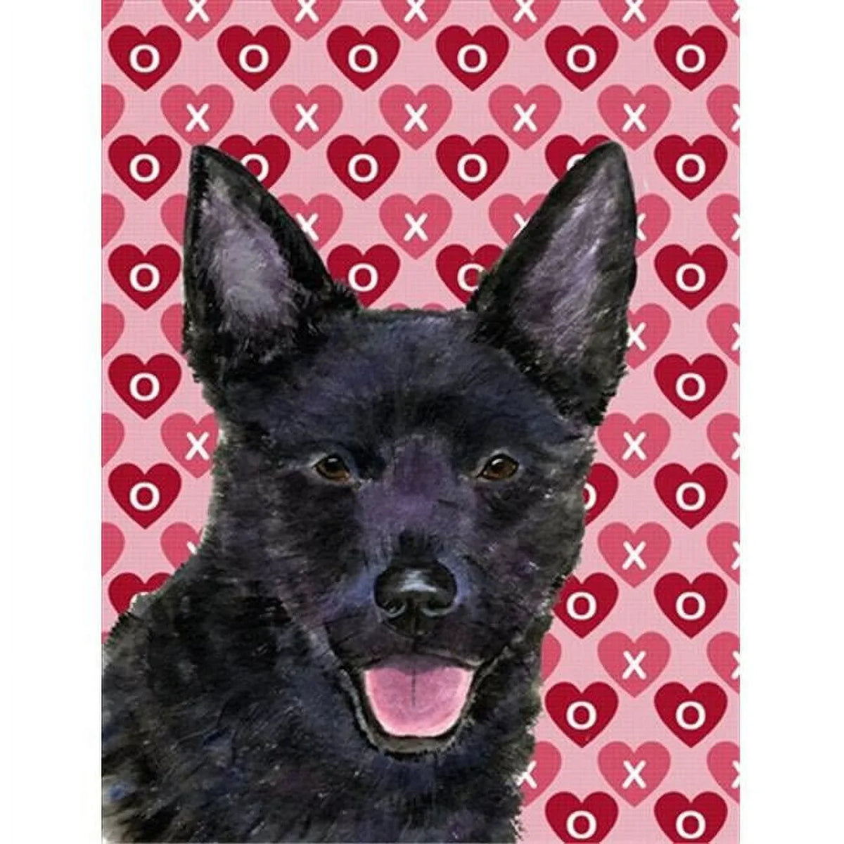 Love Day Treasures Size Valentines Kelpie House Flag Carolines Canvas- And Hearts Australian