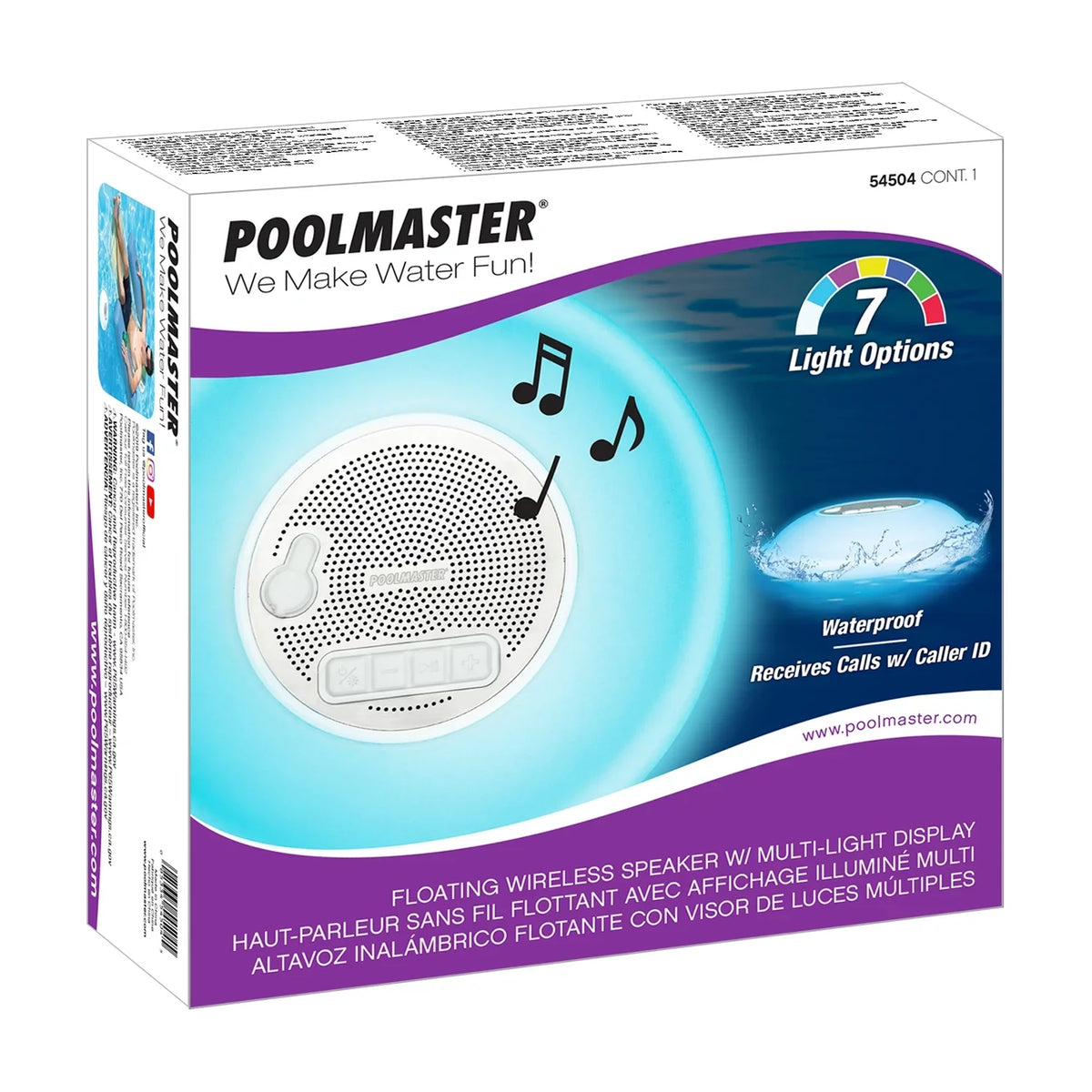 Phone for Multi-Light Portable Color Swimming Pools, Outdoors - Floating Call Bluetooth LED Poolmaster Waterproof with Speaker Backlight Display Lakes, Functionality 7
