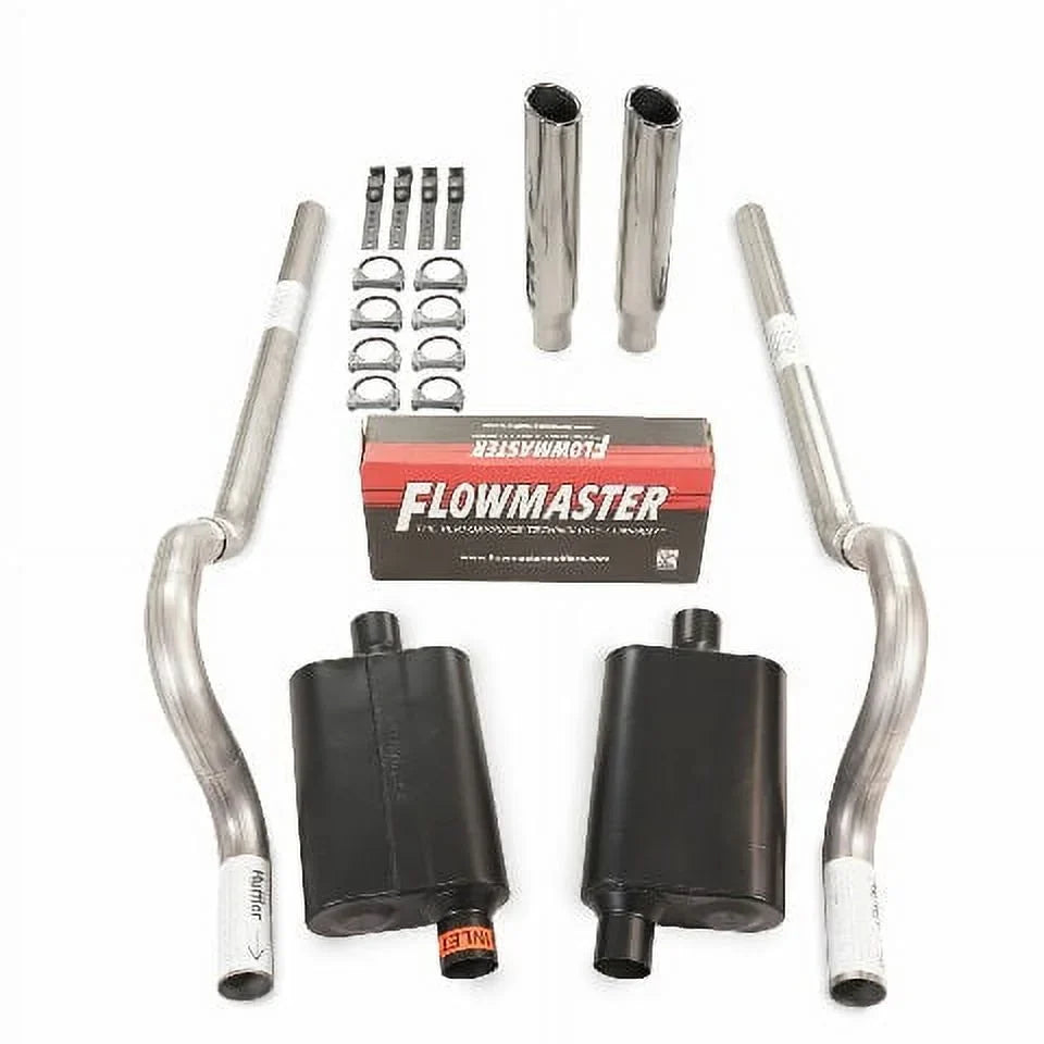 Dual Body Exhaust Exit Flowmaster Kit 44 Car Mopar RC Super 62-74 B Rear 2.5"
