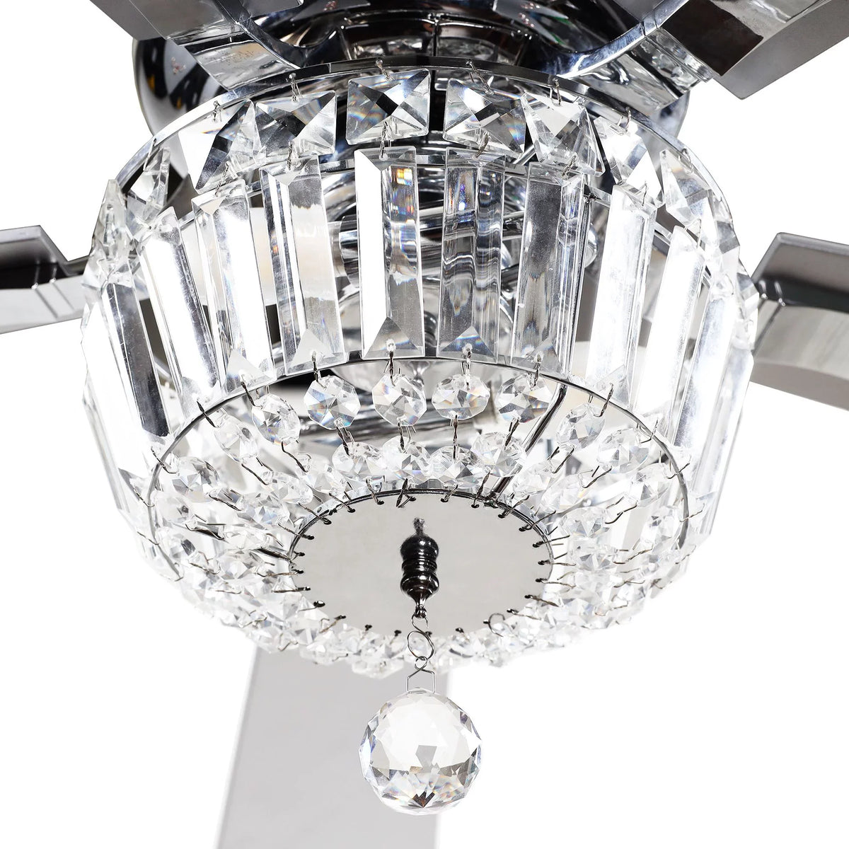 Not with Light Fan Parrot 5 Brushed Fan Included and Ceiling Bulb and Nickel Chandelier 48 Ceiling Remote Crystal Reverse Inches Blades, Uncle Modern 2 with Ceiling Fan