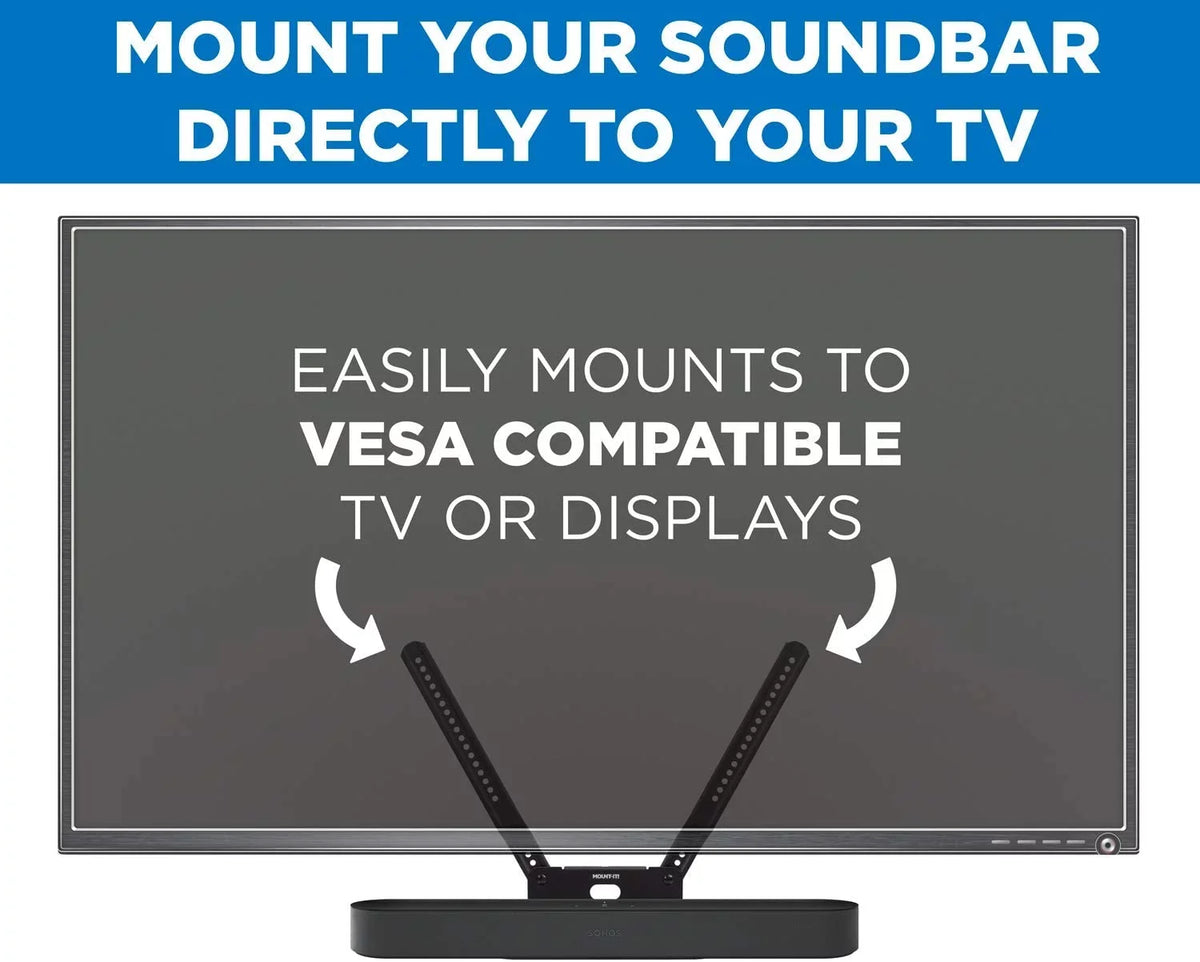 Shelf - VESA Kit Mounting Sound Pattern Mounting Soundbar Bracket for Mount Beam Compatible Sonos with with 200mm Speaker Mount-It! 600mm Televisions | TV Bar