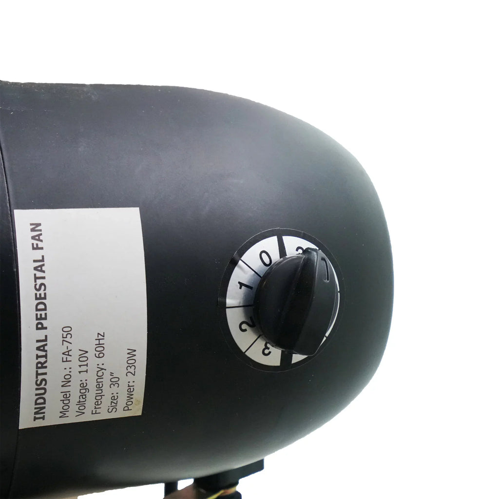 3-Speed 30" Pedestal Adjustable Fan - Oscillating Black Northlight Industrial
