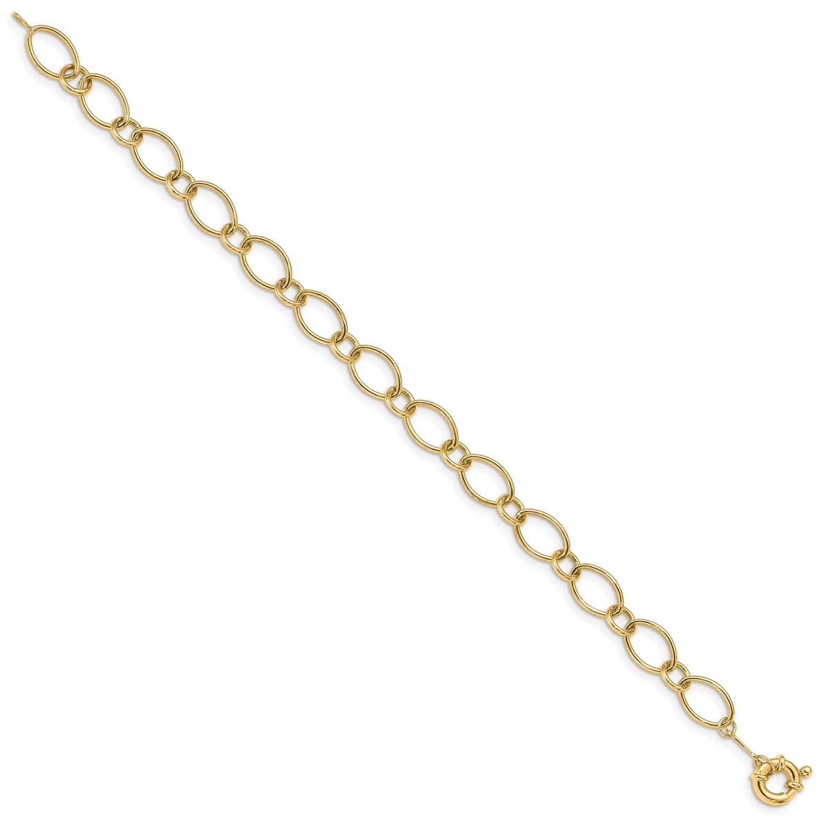 Gold 14K 7.5 in. Gold & Bracelet Oval Circles Yellow Finest Design